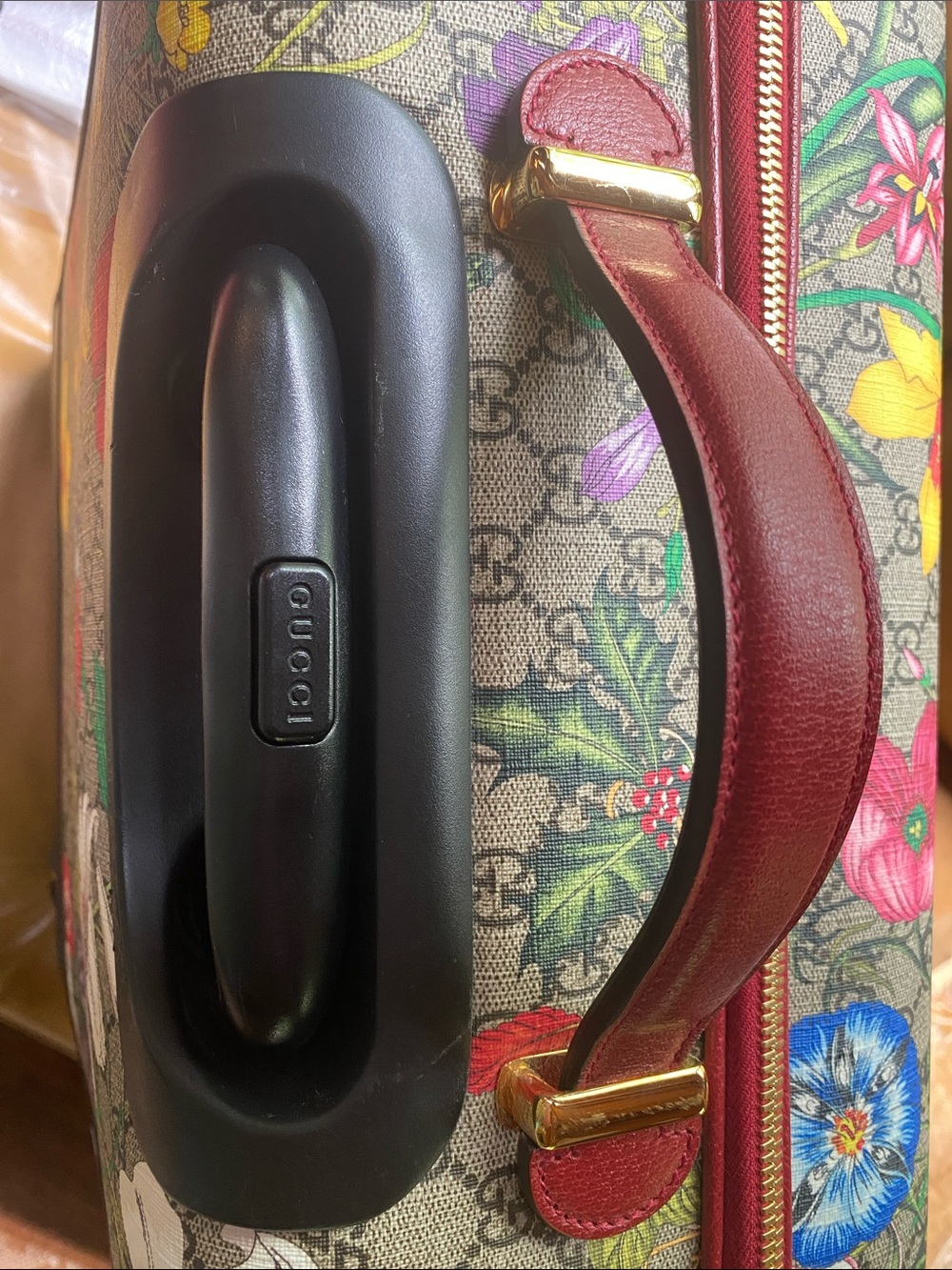 Gucci GG Supreme Flora Carry-On Trolley Suitcase Floral Beige Ebony Michele Era - Picture 15 of 16